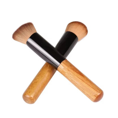 Professional Kabuki Makeup Brush – Flat Top Foundation & Blush Cosmetic Beauty Brush for Smooth Powder Application