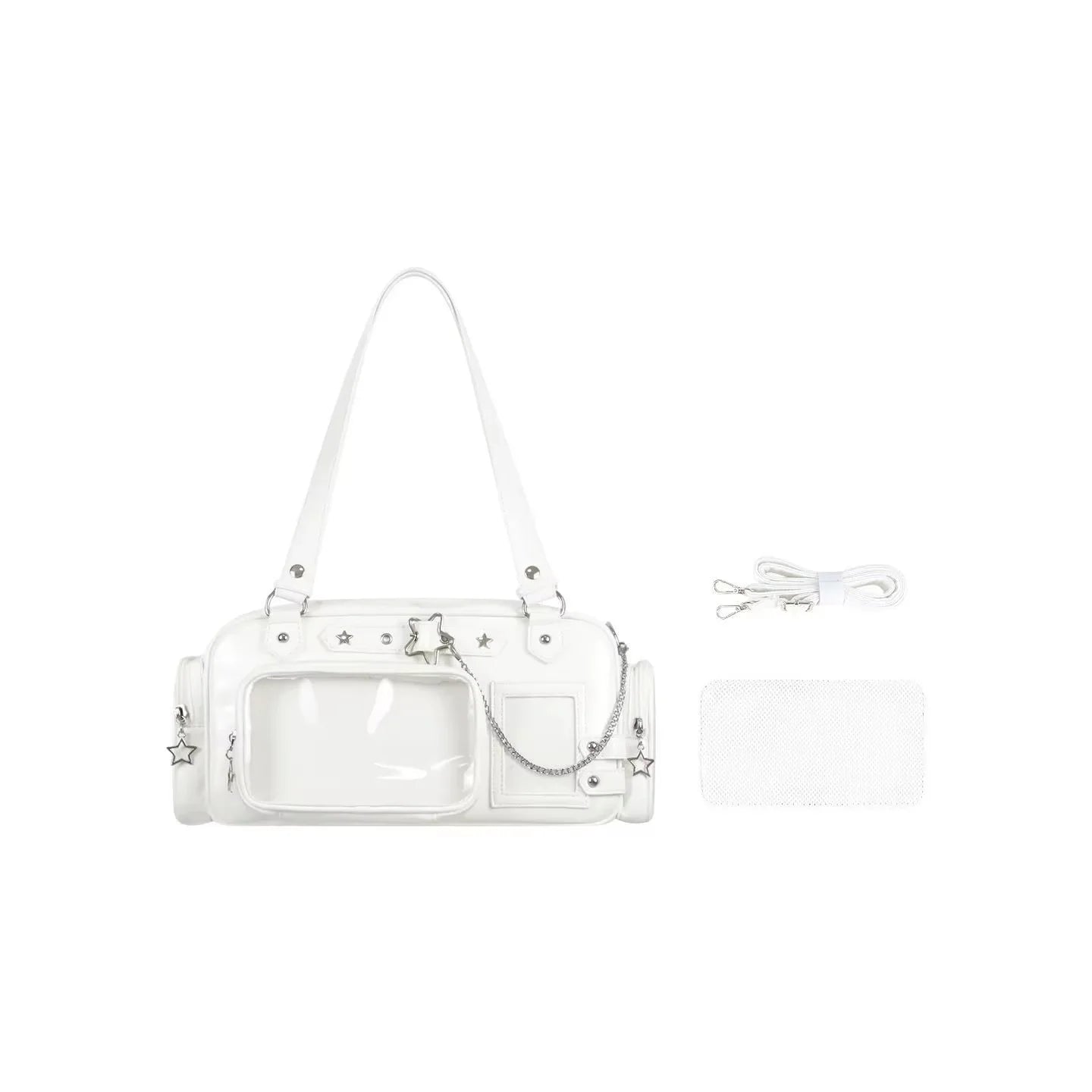 Y2K Star Chain Ita Bag - Transparent Large-Capacity Shoulder & Crossbody Display Bag