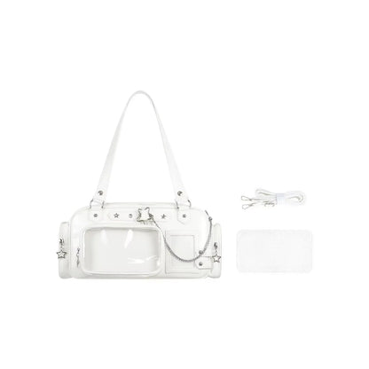 Y2K Star Chain Ita Bag - Transparent Large-Capacity Shoulder & Crossbody Display Bag