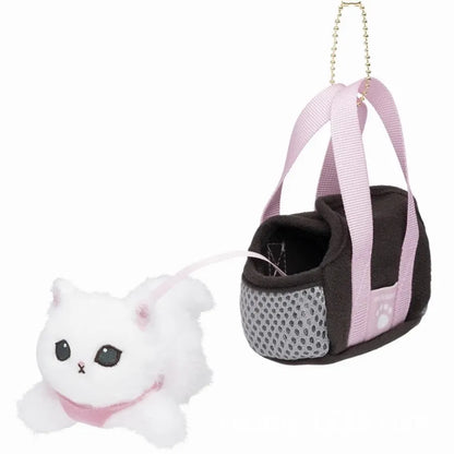 Hot Kawaii Plush Keychain Pendant — Mofusand Shark Cat & Cross-Dressing Hello Kitty/Kuromi Backpack Charm