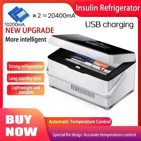 Insulin Medication Refrigerator — Portable Household & Car Travel Cooler with Constant Temperature for Blood Glucose & Insulin Storage