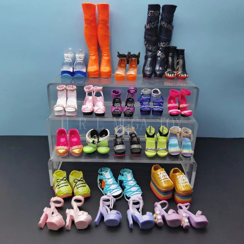 28cm Rainbow Big Sister Doll Shoes – Multi-Style Accessories for Girls, DIY Gift Toys