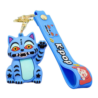 3D Printed Anime & K-Pop Keychains – Demon Hunters Girls & Cute Tiger Doll Action Toys, Perfect Christmas Gifts