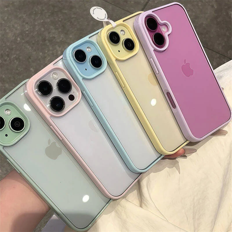 Luxury Clear Acrylic Phone Case for iPhone 11–17 Pro Max - Transparent Candy Bumper Protection Cover