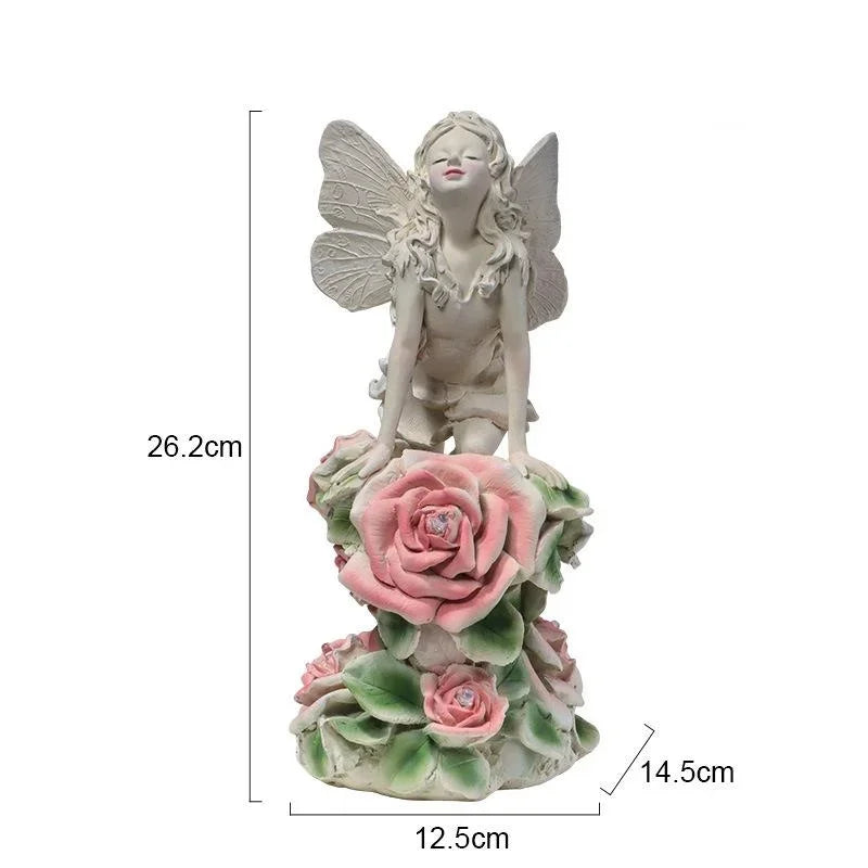 Waterproof Solar Flower Fairy Night Light – Angel Girl Statue for Outdoor Garden & Courtyard, Home Decoration Sculpture