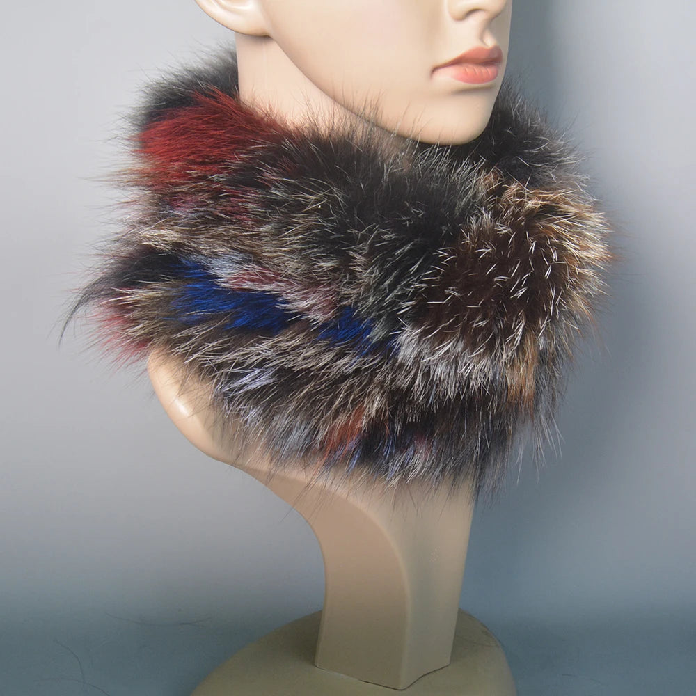 2025 Real Fox Fur Scarf and Headband – Luxury Winter Neck Warmer for Women, 100% Natural Fur, Elastic Ring Muffler