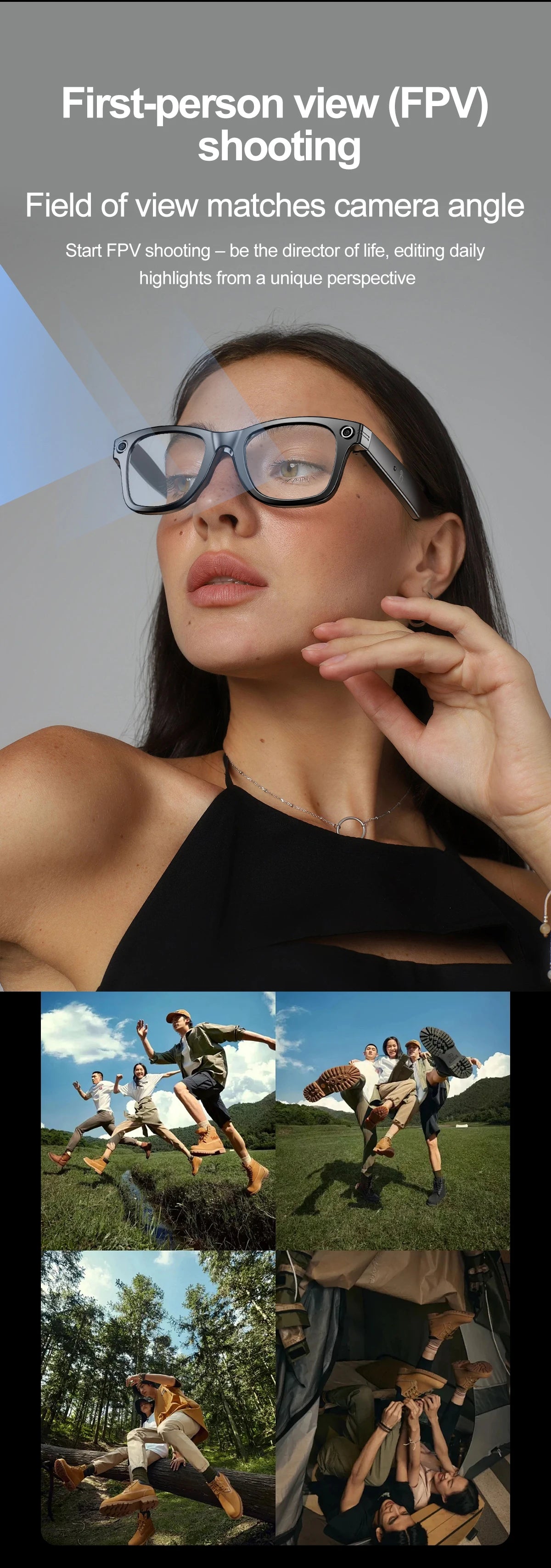 Smart Bluetooth Glasses for Men & Women — AI Translator 140 Languages, Anti-Blue Light, Camera & Speaker for Travel and Meetings