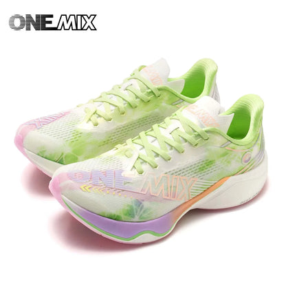 ONEMIX Carbon Plate Running Shoes - Nylon Racing Sneakers with Full-Length Shock Absorption for Training, Walking & Sports