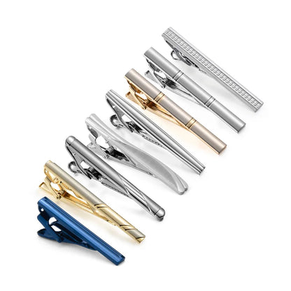 Men's Tie Clip & Cufflink Set - 7/8/10 Piece Luxury Gift Box Jewelry for Weddings & Formal Wear