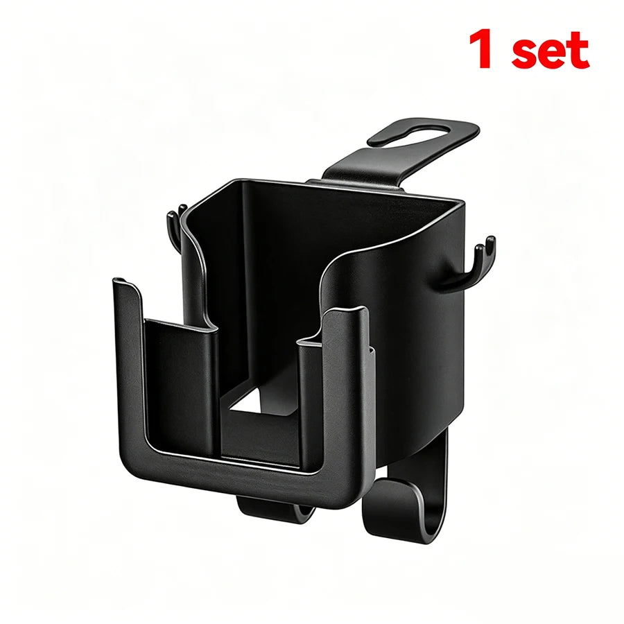2-Pack Car Seat Back Organizer – Cup Holder, Hook & Phone Bracket Rear Storage for Water Bottle, Phone & Car Interior Accessories