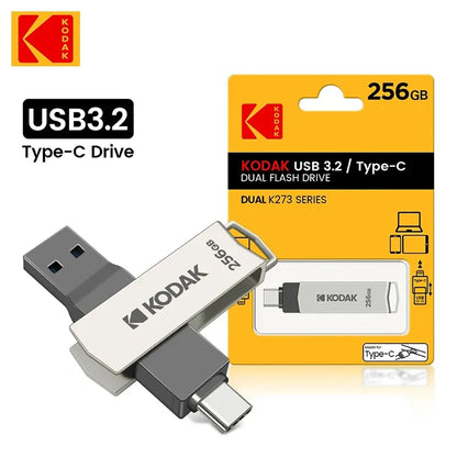 KODAK USB 3.2 Type-C Flash Drive – High-Speed 32GB/128GB/256GB Dual Memory Stick for Smartphone & Laptop