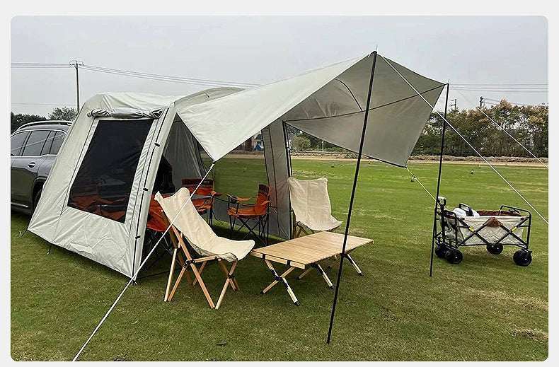 Lohascamping Car Box Docking Tent – Portable Waterproof SUV Tail Tent for 3-4 People, Large Dome Sunshade Tunnel Style Tent