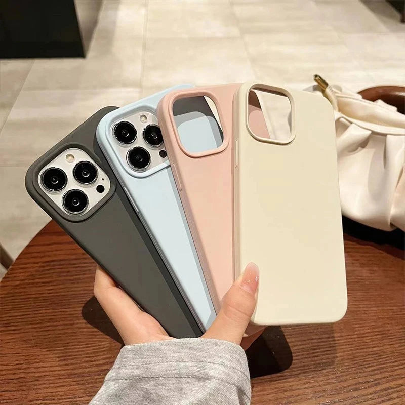 Liquid Silicone iPhone Case – Soft Shockproof Back Cover for iPhone 16/15/14/13/12/11 Pro Max