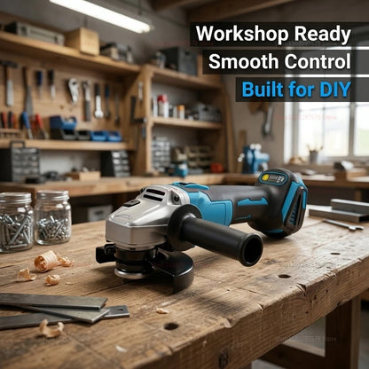Cordless Brushless Angle Grinder - Electric Power Tool for Cutting & Polishing Metal, Stone & Wood