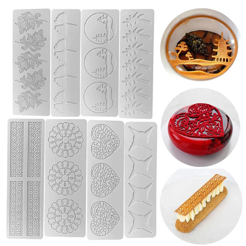 Chinoiserie Pavilion Silicone Mold — DIY Leaf, Flower & Swan Sugar Lace Pad for Chocolate & Crisp Cake Decoration