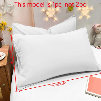 Matte Solid Color Pillowcase - Soft Pocket Sealed Bedroom Bedding Cover
