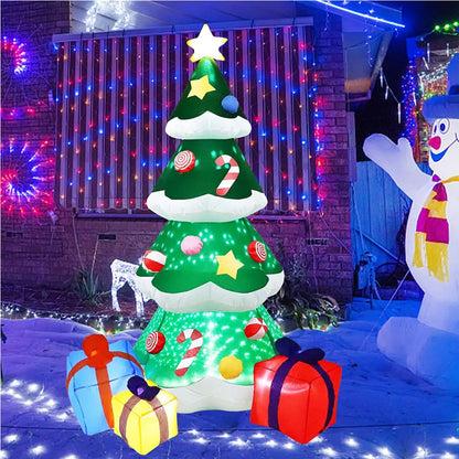 Inflatable Christmas Decorations – Tree, Snowman, Santa, Bear & Gingerbread Man with Built-in LED for Outdoor Garden & Party Decor