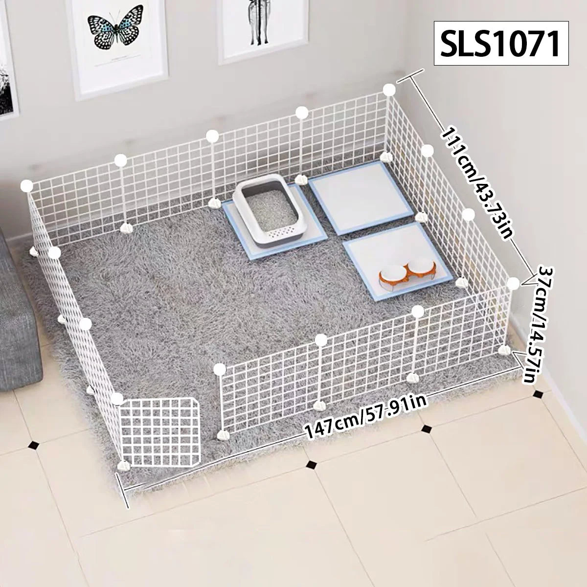 Indoor Dog Pen & Fence – Small/Medium Dog, Cat, or Rabbit Cage with Isolation Door