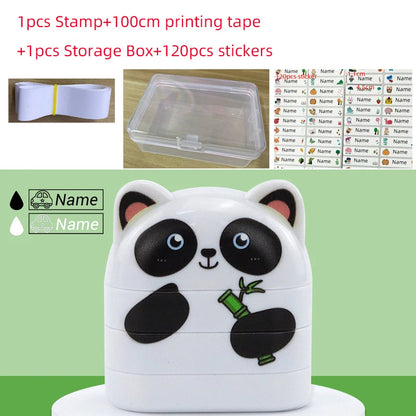 Custom Children’s Name Seal – Double-Layer Black & White Ink Stamp, Waterproof Name Sticker for School & Kindergarten