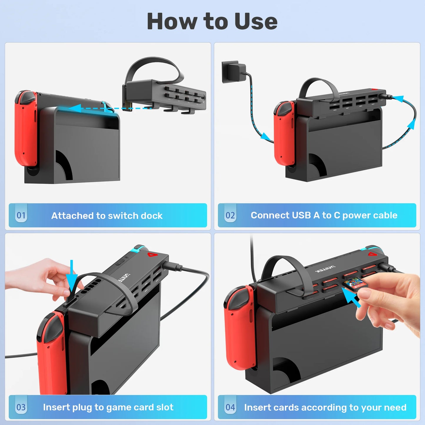 Nintendo Switch OLED Game Switcher — One-Key Fast Switching Multi-Game Card Reader with 5M Wireless Control Accessory