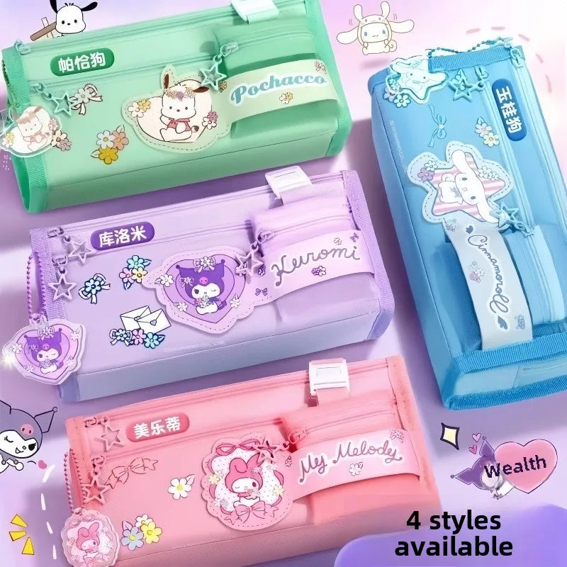 Sanrio Kuromi Pencil Case – Large Capacity Cartoon Stationery Box for Children, Wholesale