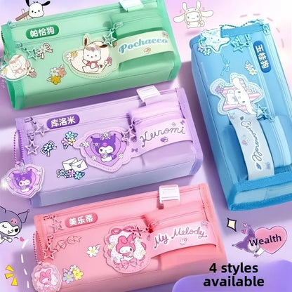 Sanrio Kuromi Pencil Case – Large Capacity Cartoon Stationery Box for Children, Wholesale