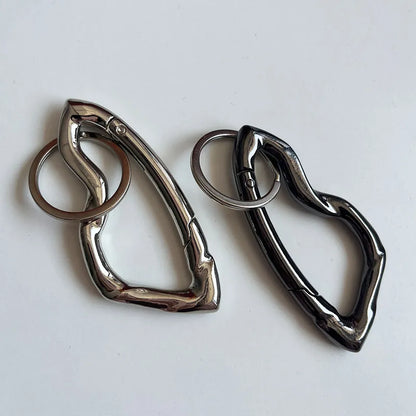 Unisex Essential Belt Icon Carabiner Keychain – Blackout Oval Solid Buckle for Men & Women Bag Accessories