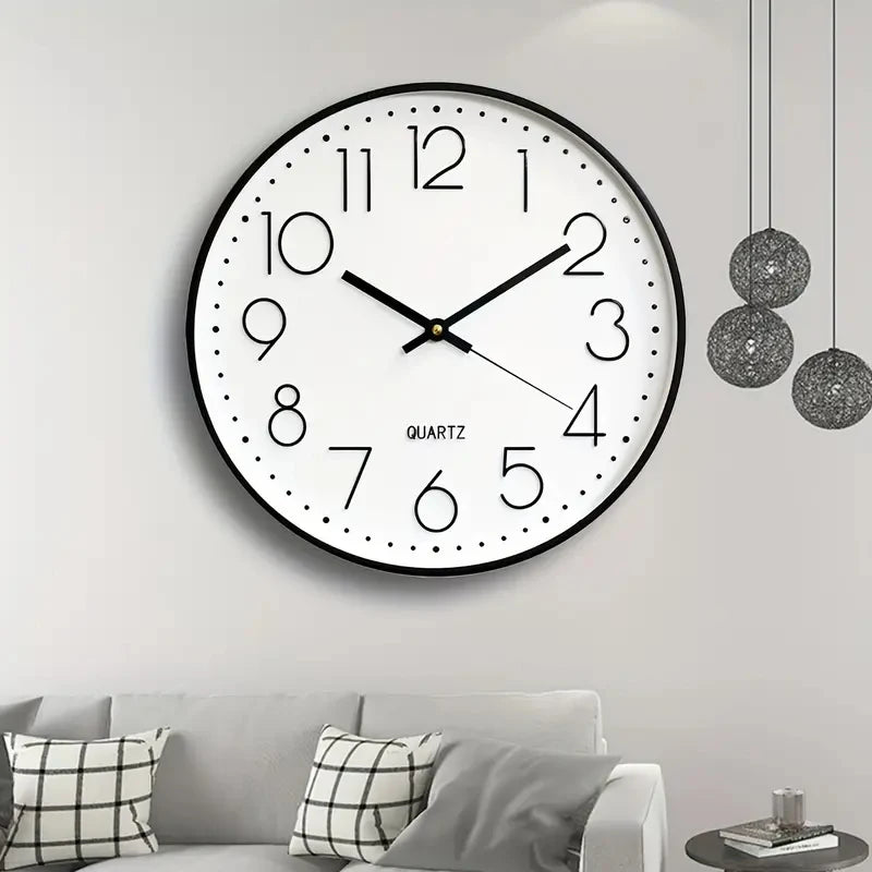 8-Inch Silent Quartz Wall Clock – Hole-Free Minimalist Cubic Digital Clock for Living Room & Bedroom Decor