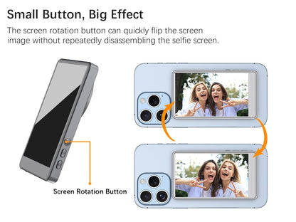 Vlog Selfie Monitor Screen for Phone – Rear Camera Display with MagSafe Magnetic Mount and Wireless Connection for Live Streaming