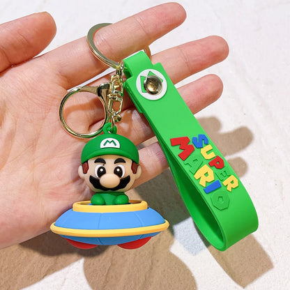 Super Mario Bros Keychain – 27 Cute Cartoon Character Action Figure Toy Doll Gift for Kids