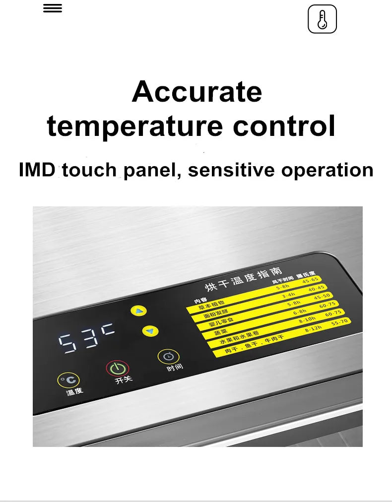 220V/110V Commercial Food Dehydrator – Stainless Steel Fruit & Vegetable Dryer for Snacks