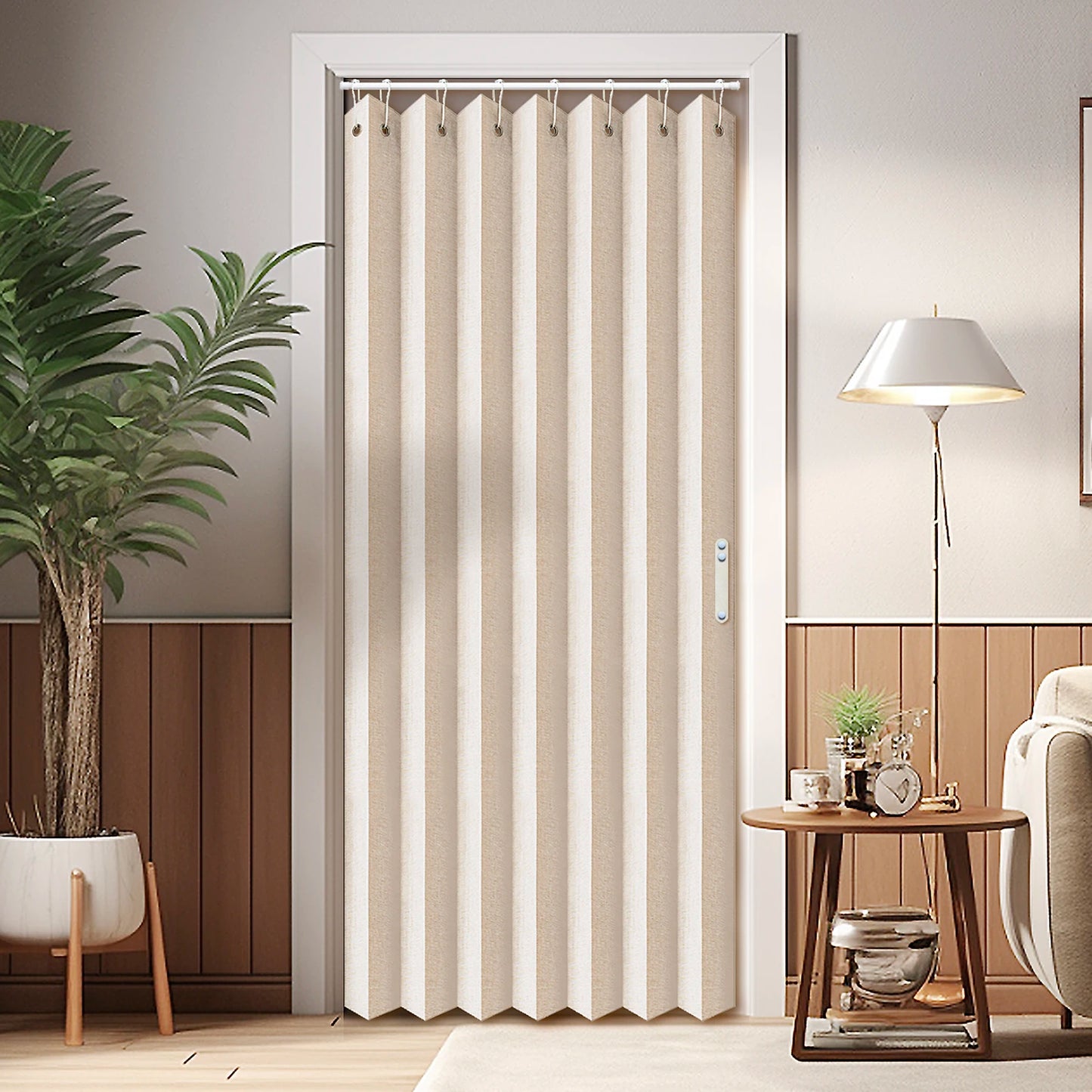 Blackout Folding Door Curtain – 1 Panel Privacy Screen for Living Room, Bedroom, Kitchen, Closet, Room Divider