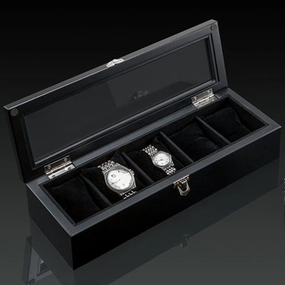 Wood Watch Box Organizer with Glass Window — Luxury Wooden Display Case & Storage Holder for Men’s Watches