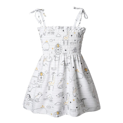 Summer Girls Princess Beach Dress – Strapless Floral Sleeveless Party & Casual Toddler Dress for Ages 1-6 Years