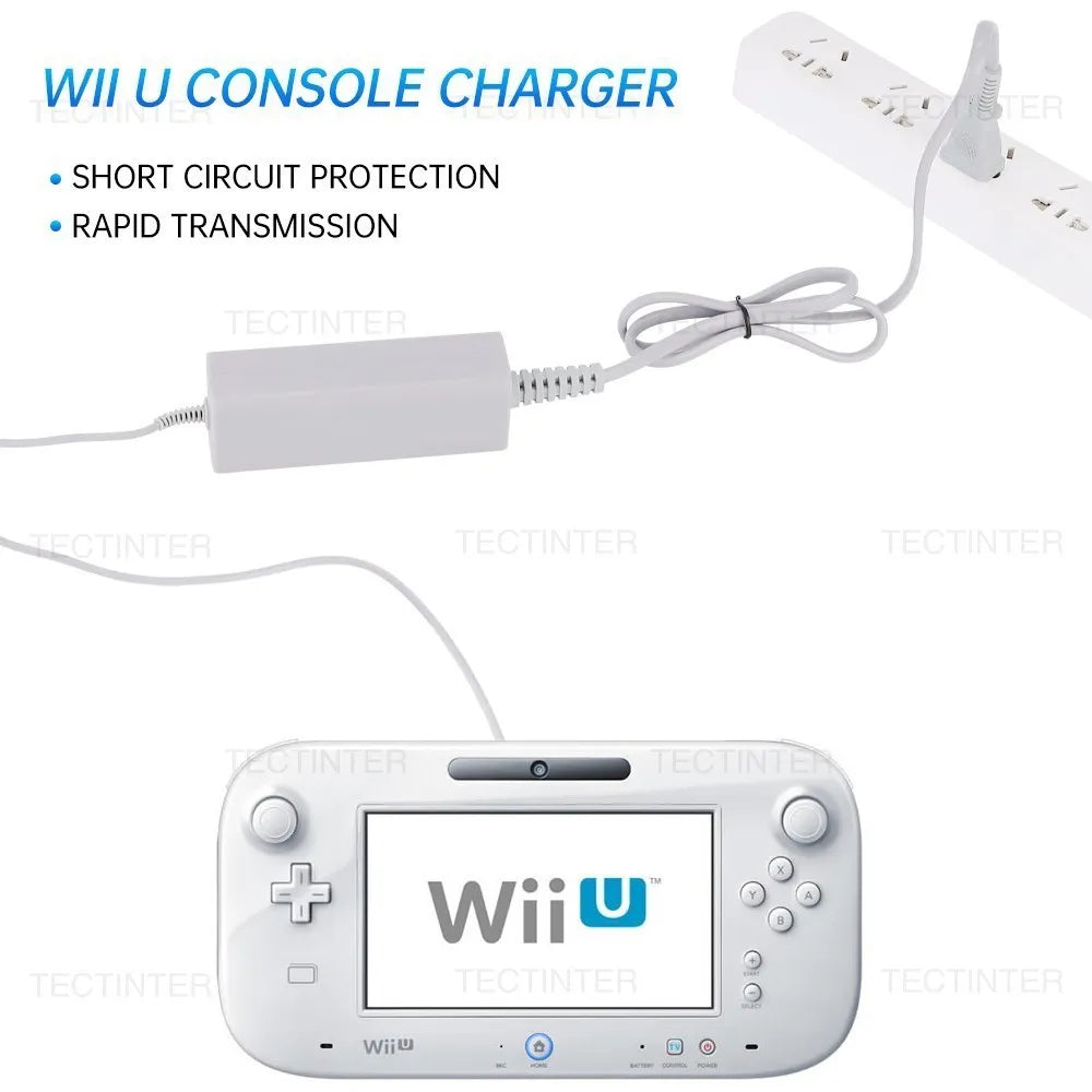 EU/US Plug AC Adapter Charger for Wii U – Compatible Power Supply Cord for Nintendo Wii U Console & Remote Controller