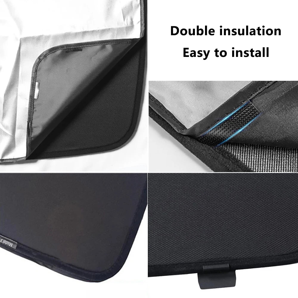 Split Sunshade for Tesla Model 3 (2017-2023) & Model Y – Front & Rear Sunroof Windshield Skylight Glass Roof Cooling Shade