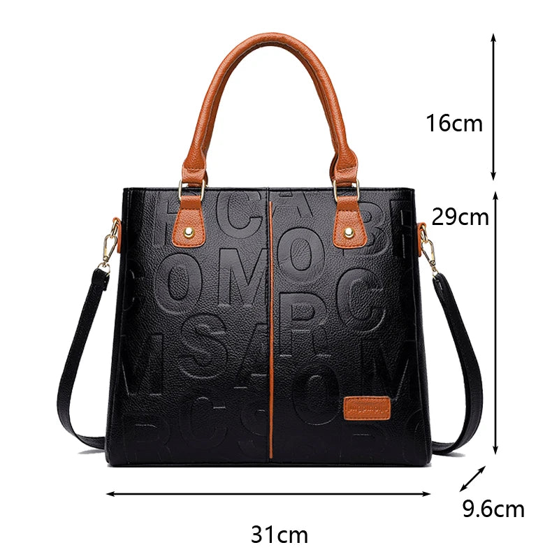 PU Leather Casual Crossbody Bag for Women - Luxury Designer Tote Handbag, Large Capacity Travel Shoulder Sac