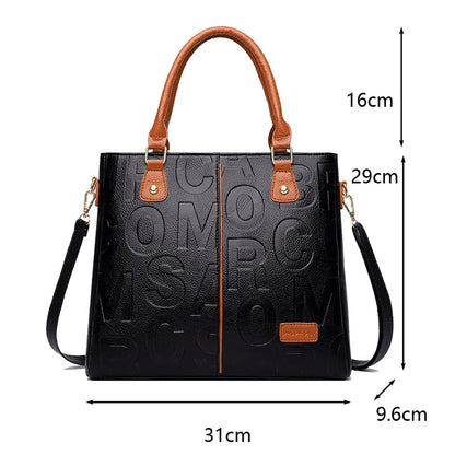 PU Leather Casual Crossbody Bag for Women - Luxury Designer Tote Handbag, Large Capacity Travel Shoulder Sac