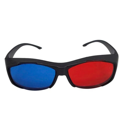 Red Blue 3D Glasses with Black Frame – Anaglyph Eyewear for 3D TV, Movies, DVD & Games
