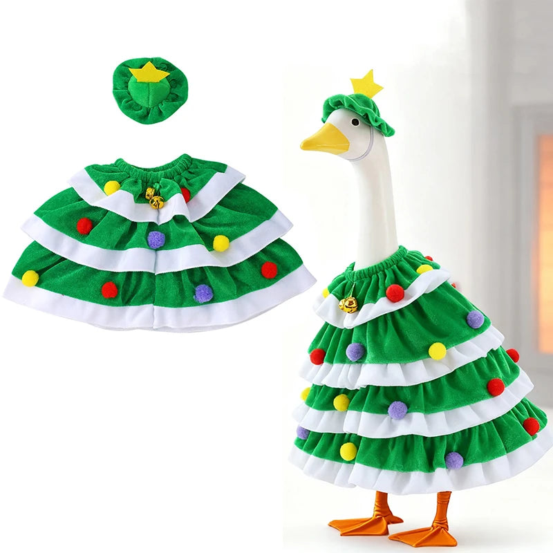 Halloween Goose Costume Set - Porch Goose Outfit with Hat, Ghost Costume & Pumpkin Basket Decoration