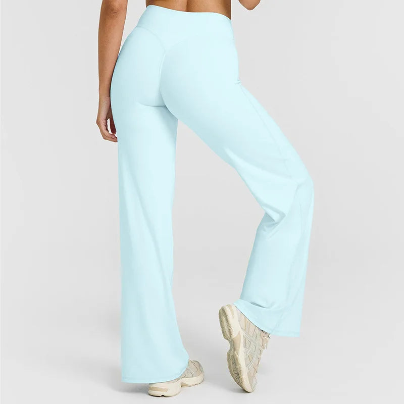 Women’s Ultra Soft Butter Yoga Pants – Mid Waist Straight Leg Sports Trousers for Gym, Pilates & Running