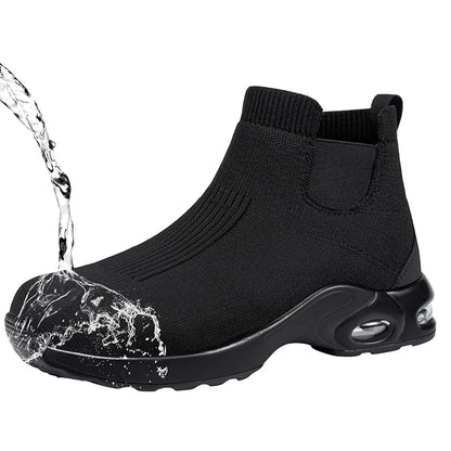 LARNMERN Steel Toe Water Resistant Work Boots for Men & Women Non-Slip Safety Sneakers Slip-On with Air Cushion