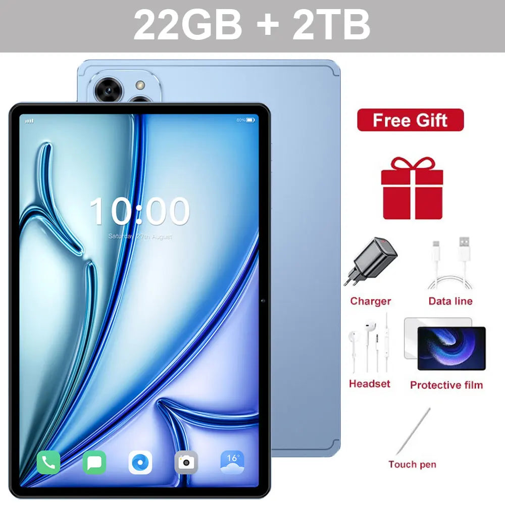 2025 Original Pad 16 Pro 10.1" Android Kids Tablet – 22GB+2TB, 5G Dual SIM, Gaming Tablet with 10000mAh Battery