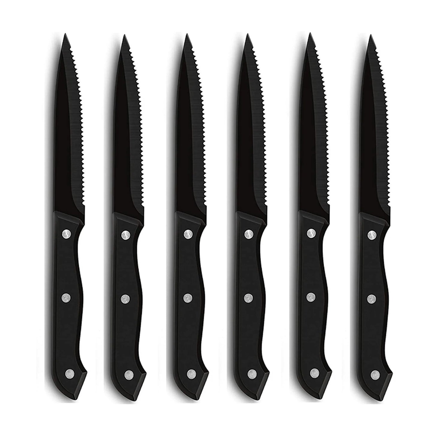 1/4/6/8/12-Pc Steak Knife Set – Full Tang Serrated Stainless Steel Knives for Beef, Bread & Restaurant Table Dinner Use