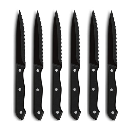 1/4/6/8/12-Pc Steak Knife Set – Full Tang Serrated Stainless Steel Knives for Beef, Bread & Restaurant Table Dinner Use