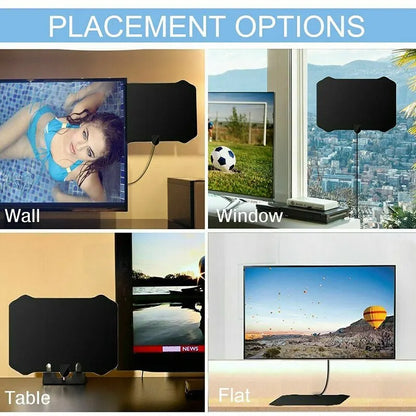 5000 Miles HD Digital TV Antenna - 8K/4K/1080P Indoor HDTV Aerial with 25dB Amplifier for DVB-T/DVB-T2 UHF VHF