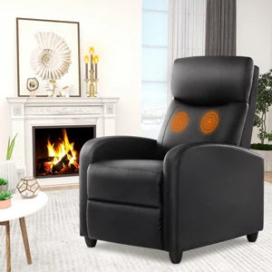 Recliner Massage Chair – Adjustable Fabric Sofa with Lumbar Support, Modern Padded Backrest for Living Room, Grey