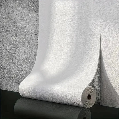 Linen 3D Foam Self-Adhesive PVC Wallpaper - Solid Color, Thickened Waterproof Wall Stickers for Home Renovation & Decor