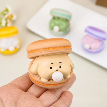 Cute Animal Spit Bubble Burger Toy – Stress Relief Pinch Toy for Kids, Office Fun & Desktop Decor