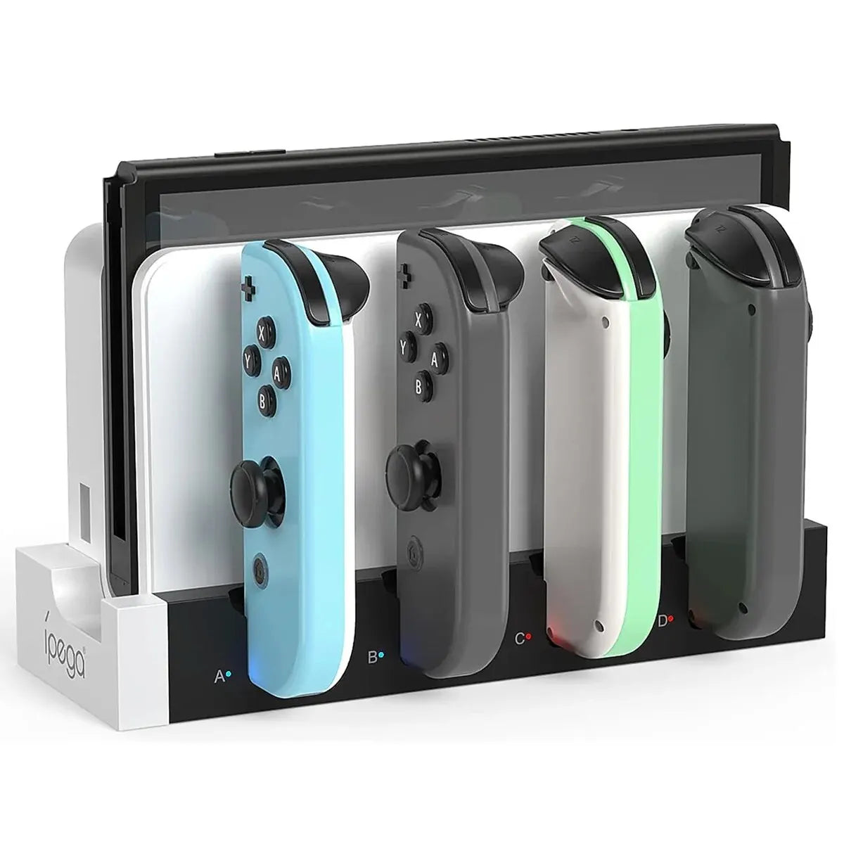 IPEGA PG-9186 Joycon Charging Dock Station for Switch & OLED – Charges Up to 4 Controllers, Compatible with All Models